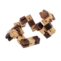 "The Snake" Brain Teaser Game - Handmade Wooden Cube Mind Puzzle