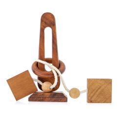 "Unlock the Ring" Brain Teaser Game - Handmade Wooden Mind Puzzle