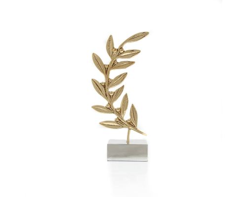 Olive Branch - Handmade Bronze Table Ornament - Style B