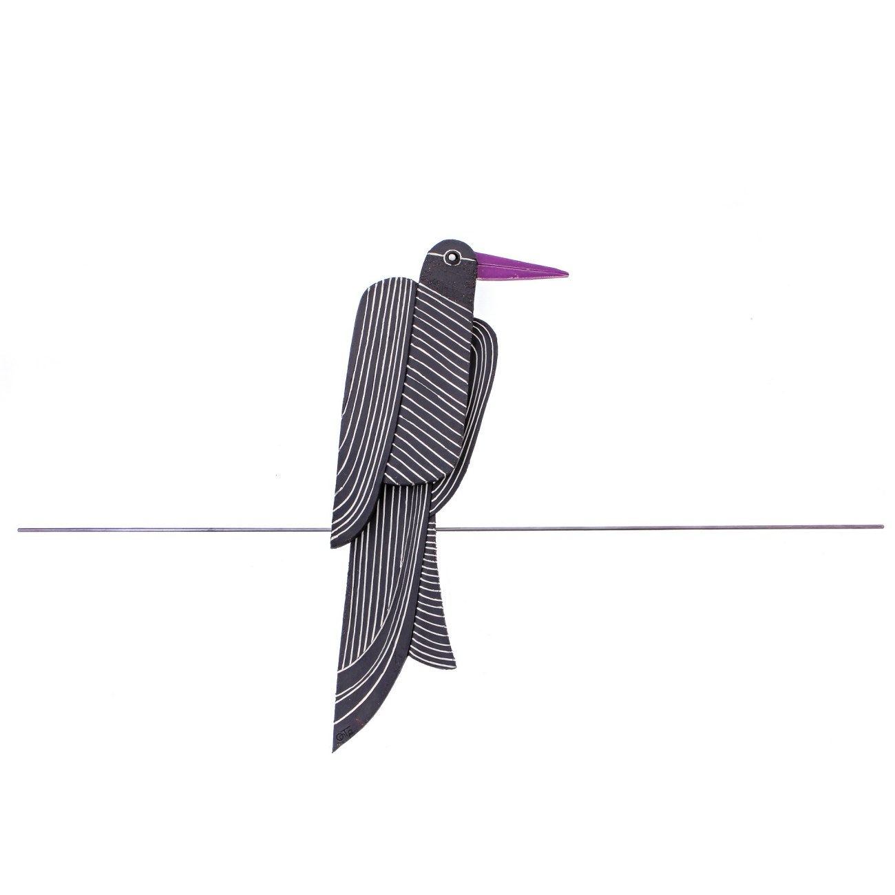 Birds on Wire, Unique Handmade Ceramic Wall Art Decor Sculpture Set 31