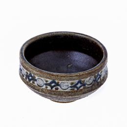 Decorative Bowl - Handmade Ceramic Table top Decor - Beige & Blue