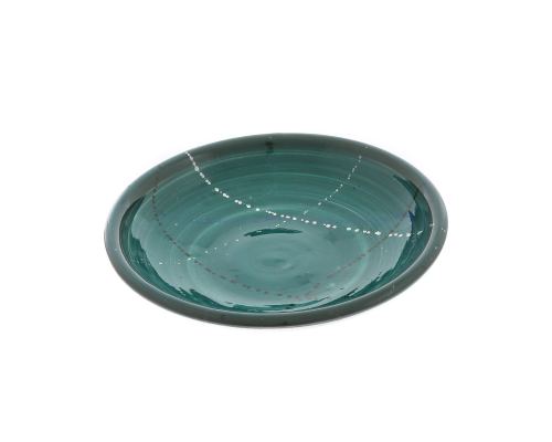 Soup Serving Bowl or Deep Plate, Handmade Ceramic - Green 9.4" (24cm)