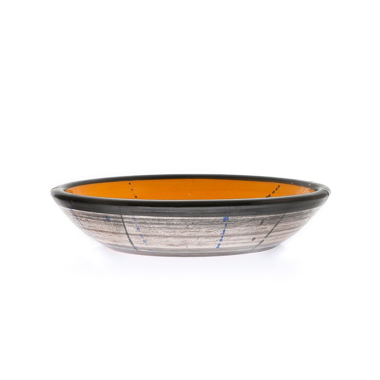 Soup Serving Bowl or Deep Plate, Handmade Ceramic Yellow 9.4" (24cm)