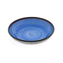 Serving Bowl or Platter - Handmade Ceramic Centerpiece - Blue 13"- 33cm