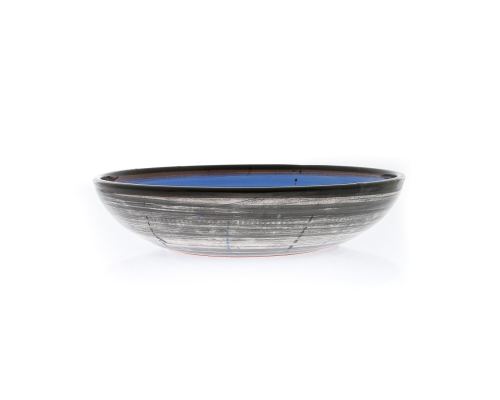Serving Bowl or Platter - Handmade Ceramic Centerpiece - Blue 13"- 33cm