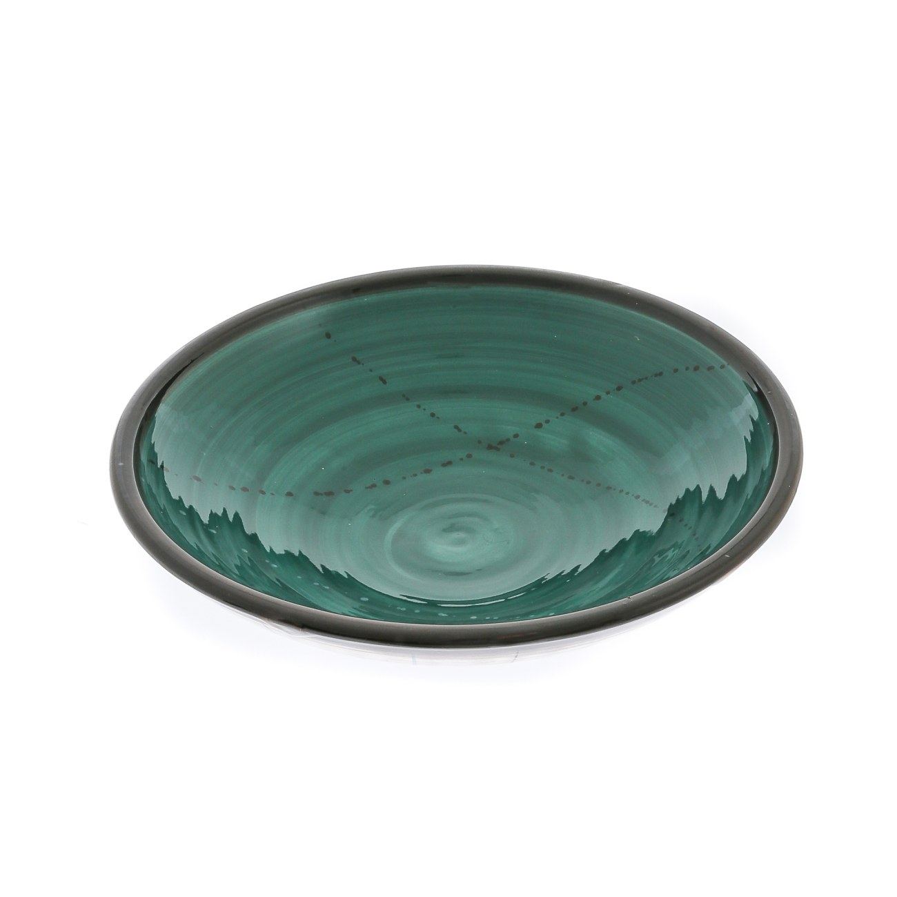 Serving Bowl or Platter Handmade Ceramic Centerpiece Green 13" 33cm