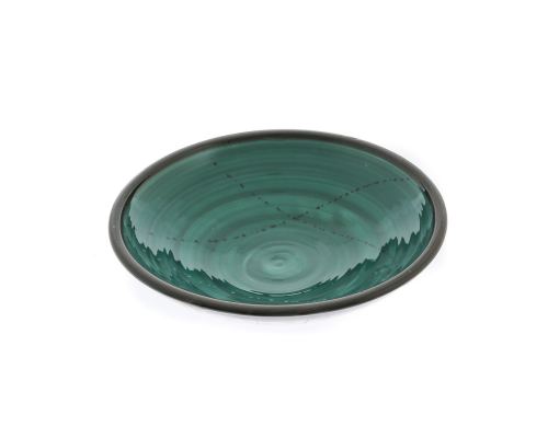 Serving Bowl or Platter - Handmade Ceramic Centerpiece - Green 13"- 33cm