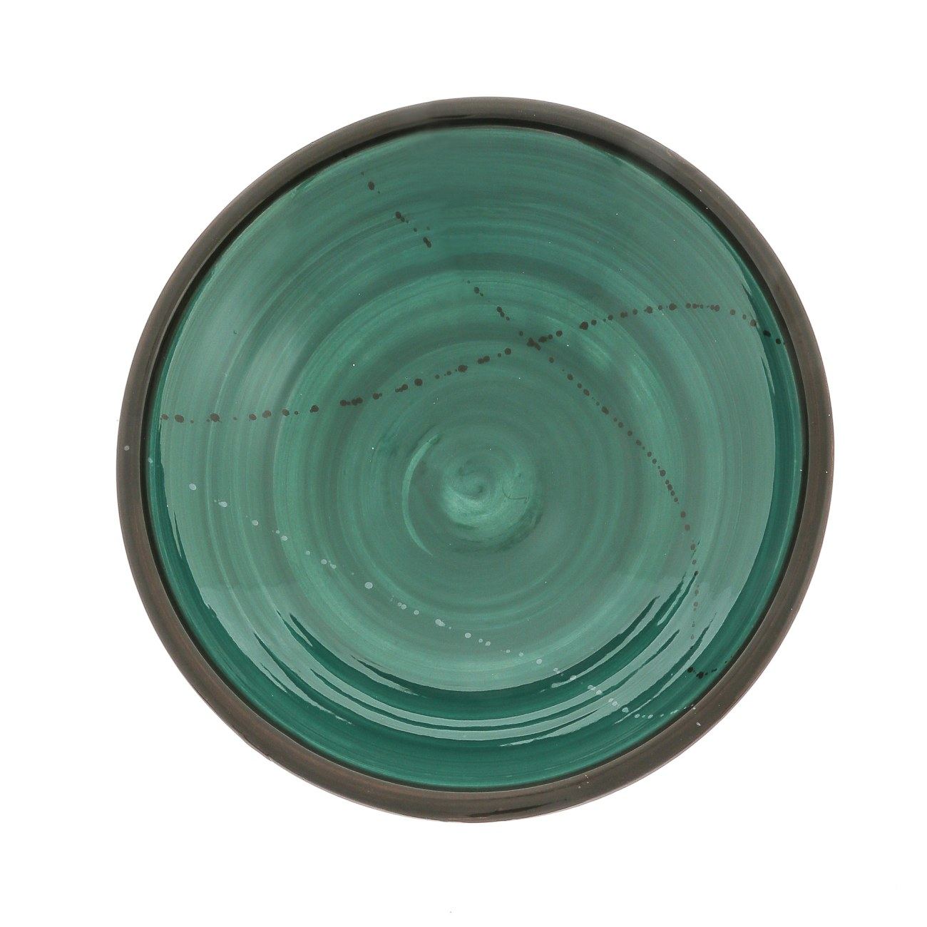 Serving Bowl or Platter Handmade Ceramic Centerpiece Green 13" 33cm
