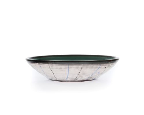 Serving Bowl or Platter - Handmade Ceramic Centerpiece - Green 13"- 33cm