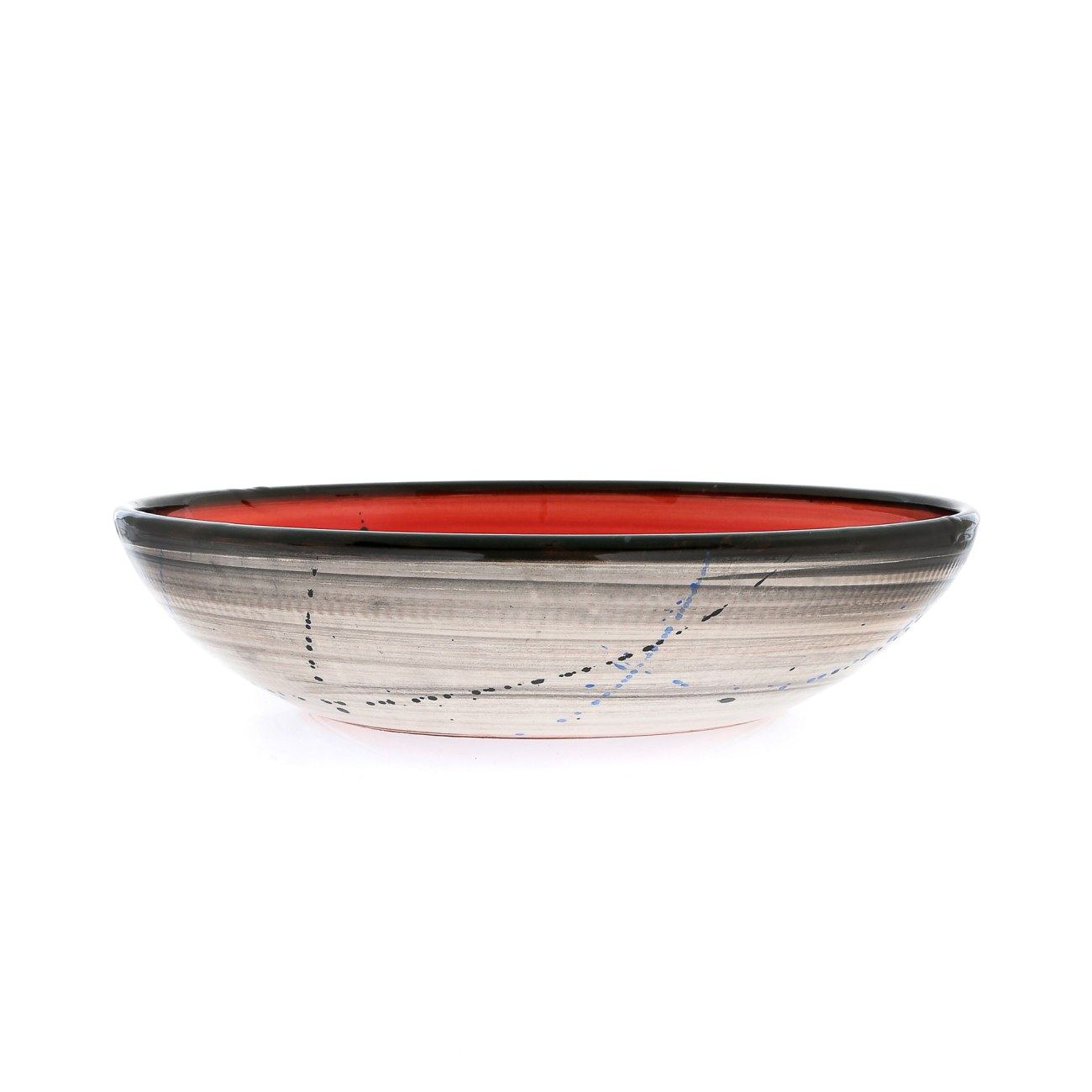 Serving Bowl or Platter Handmade Ceramic Centerpiece Red 13" 33cm