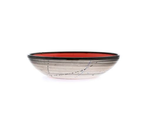 Serving Bowl or Platter - Handmade Ceramic Centerpiece - Red 13"- 33cm