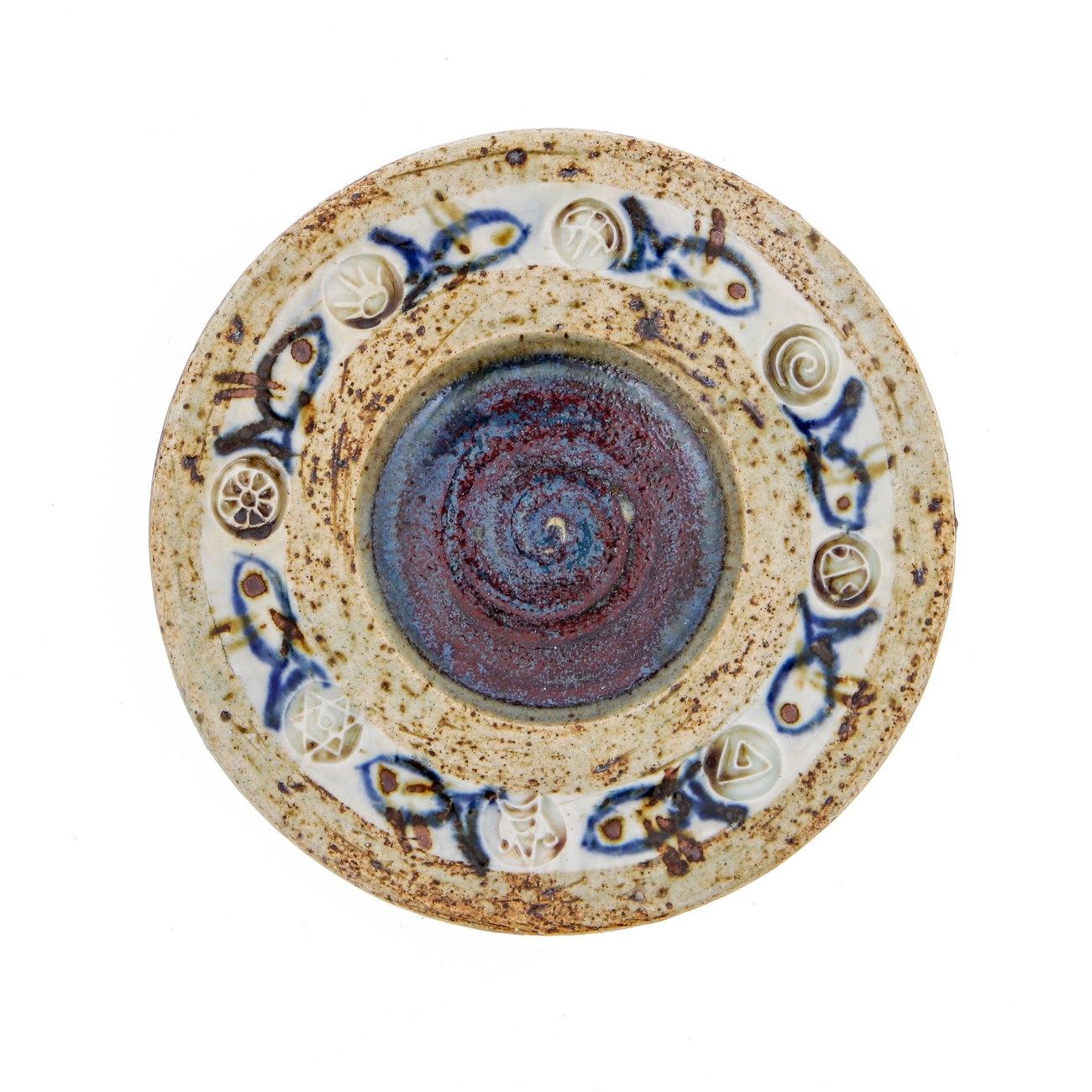 Decorative Plate Beige Blue Elite Crafters