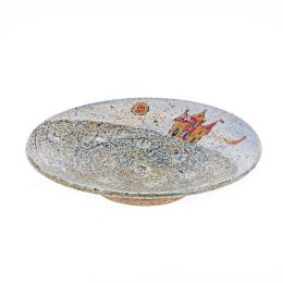 Decorative Plate - Handmade Ceramic Table or Wall Art Decor - "House" Design 36cm (14.2")