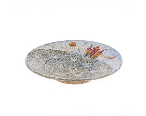 Decorative Plate - Handmade Ceramic Table or Wall Art Decor - "House" Design 36cm (14.2")