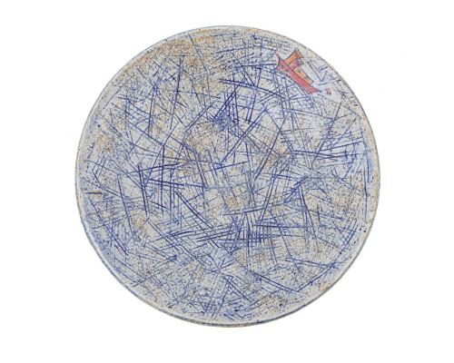 Decorative Plate - Handmade Ceramic Table or Wall Art Decor - "Ocean" Design, 36cm (14.2")