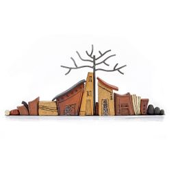 Ceramic "Houses" - Modern Handmade Decorative Sculpture - Large 25" (64cm)