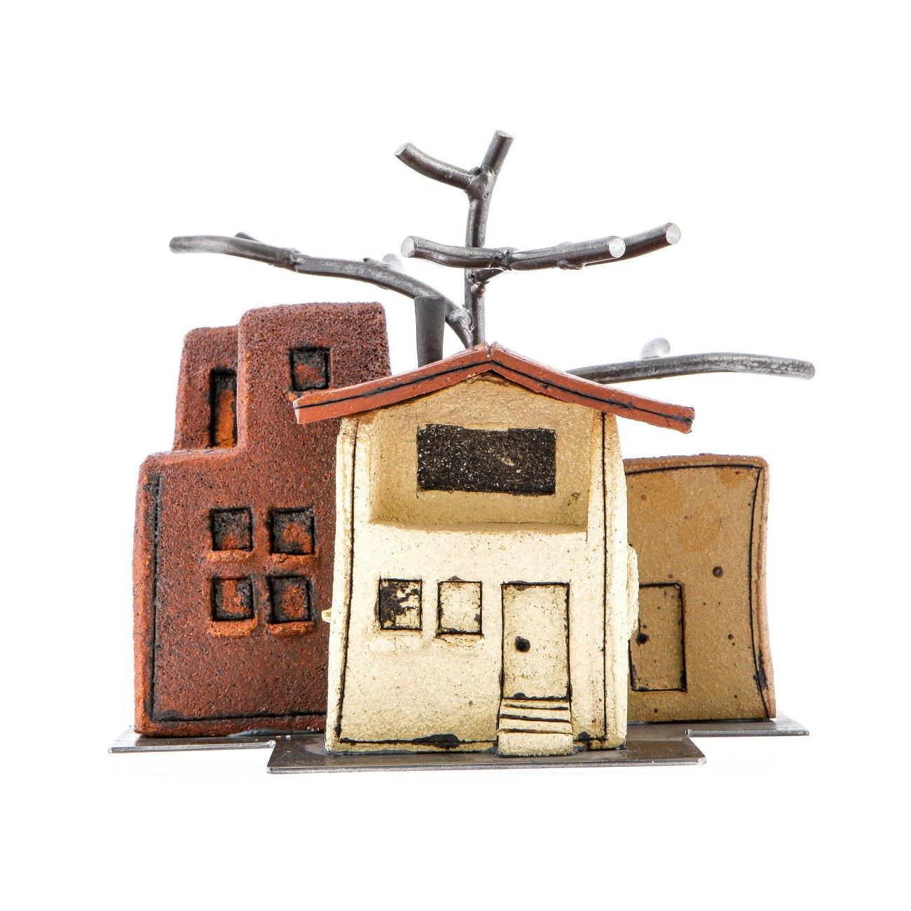 Ceramic sculpture Office desk accessories Ceramic house Rustic home