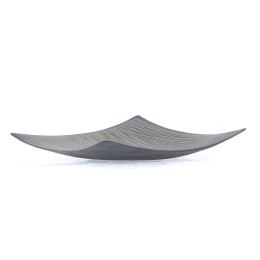 Decorative Platter, Square & Curvy - Handmade Ceramic - Small Grey - 8.2" (21cm)