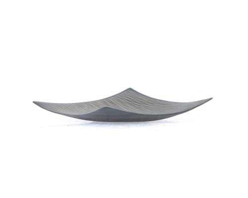 Decorative Platter, Square & Curvy - Handmade Ceramic - Small Grey - 8.2" (21cm)