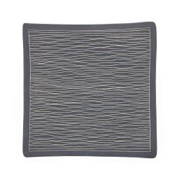 Decorative Platter Square & Curvy - Handmade Ceramic - Large Grey 10.6" (27cm)