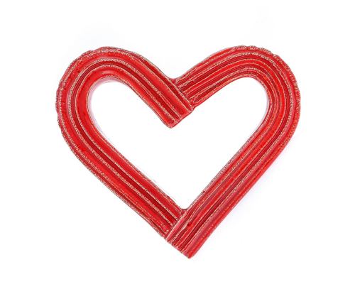 Love Heart - Red Glossy Ceramic - Handmade Tabletop Decor