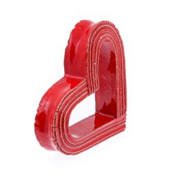 Love Heart - Red Glossy Ceramic - Handmade Tabletop Decor