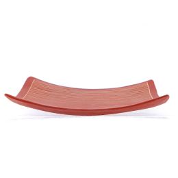 Decorative Platter, Square & Curvy - Handmade Ceramic - Large Red 10.6" (27cm)