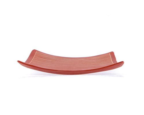 Decorative Platter, Square & Curvy - Handmade Ceramic - Large Red 10.6" (27cm)