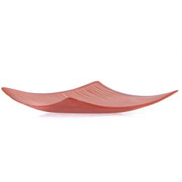 Decorative Platter, Square & Curvy - Handmade Ceramic - Small Red 8.2" (21x21cm)