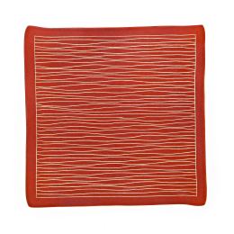 Decorative Platter, Square & Curvy - Handmade Ceramic - Small Red 8.2" (21x21cm)