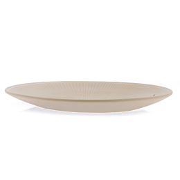 Decorative Round Platter - Large Handmade Ceramic - Modern Beige - 13.7" (35cm)