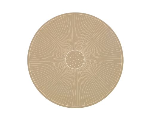 Decorative Round Platter - Large Handmade Ceramic - Modern Beige - 13.7" (35cm)