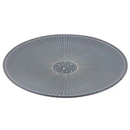 Decorative Round Platter - Modern Handmade Ceramic - Grey, Large 13.7" (35cm)