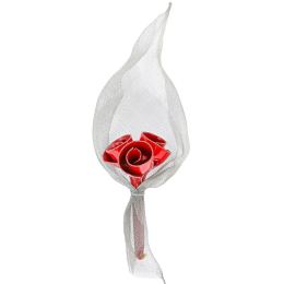 Red Rose Flower Bouquet - Ceramic Glossy - Unique Handmade Love Gift