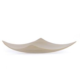 Decorative Platter, Square & Curvy - Handmade Ceramic - Small Beige 8.2" (21x21cm)