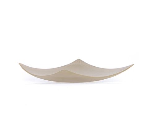 Decorative Platter, Square & Curvy - Handmade Ceramic - Large Beige 10.6" (27cm)