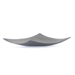 Decorative Platter Square & Curvy - Handmade Ceramic - Large Grey 10.6" (27cm)