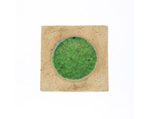 Σουβέρ - Σετ 6 Κεραμικά με Πράσινο Γυαλί 