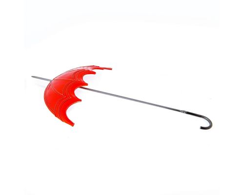 Red Umbrella, Ceramic & Metal - Handmade Large Wall Decor "Parasol" - Opened 24" (60cm)