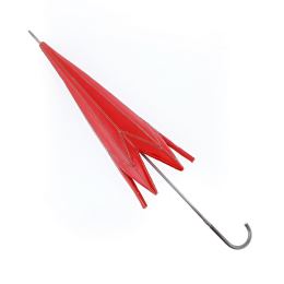 Red Umbrella, Ceramic & Metal - Handmade Large Wall Decor "Parasol" - Closed 26" (67cm)