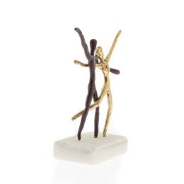 "Dancing Couple" Metal Sculpture - Handmade Bronze Metal on Marble Base - Couple Figures Ornament