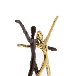 "Dancing Couple" Metal Sculpture - Handmade Bronze Metal on Marble Base - Couple Figures Ornament