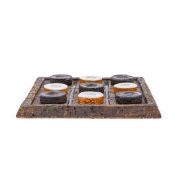 Tic Tac Toe Decorative Board Game - Handmade Ceramic - Brown & White