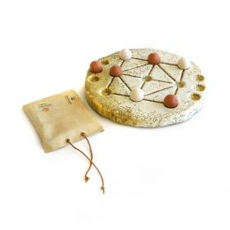 Tic Tac Toe Decorative Board Game - Handmade Ceramic Replica Set. 26cm (10.2")