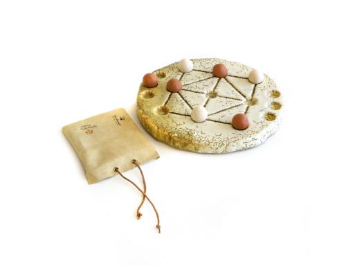 Tic Tac Toe Decorative Board Game - Handmade Ceramic Replica Set. 26cm (10.2")