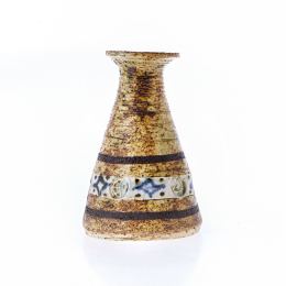 Decorative Candle Holder - Handmade Ceramic Table top Decor - Beige & Blue