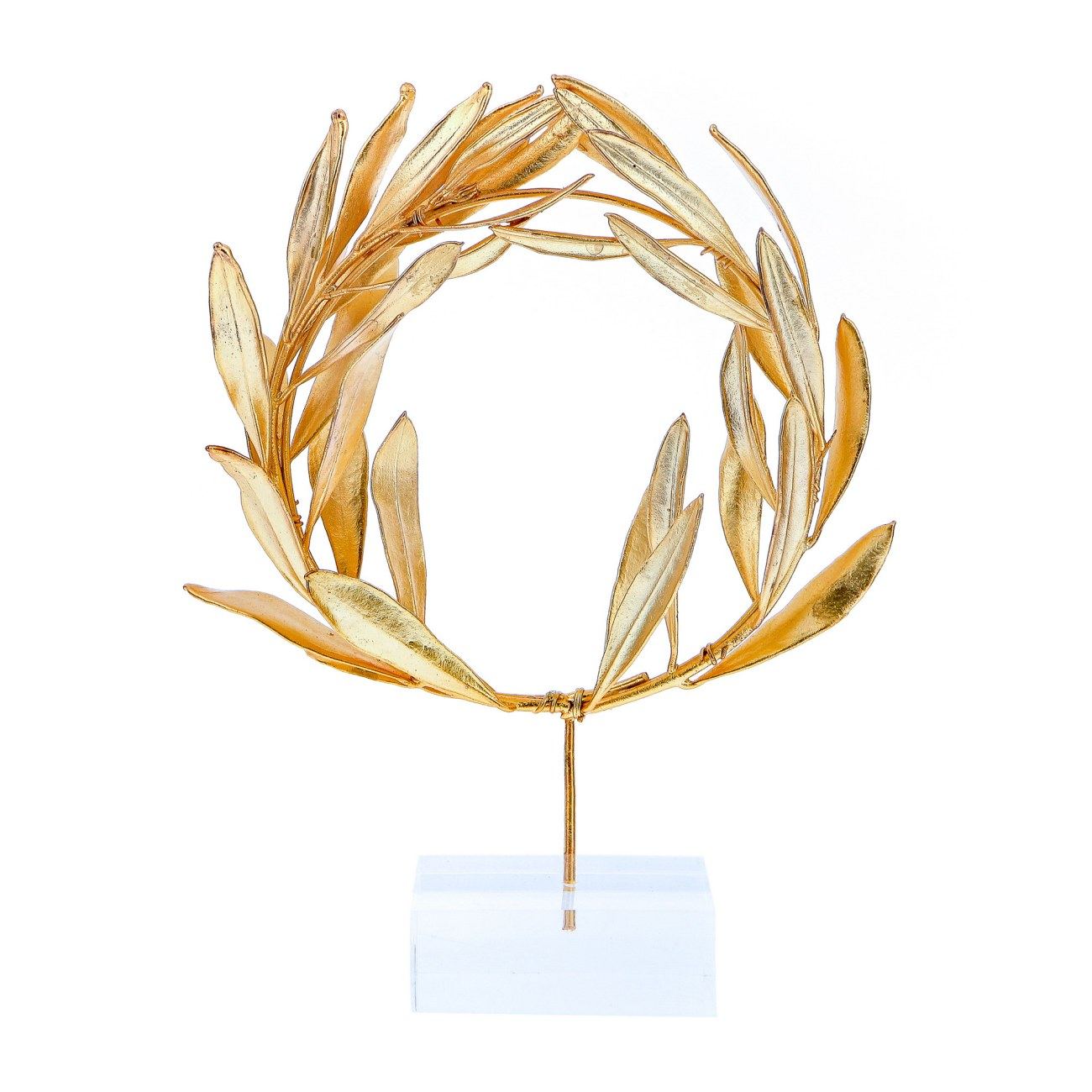 Olive Wreath Real Natural Plant Handmade 24 Karat Gold Plated on