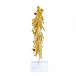 Olive Wreath - Real Natural Plant & Olives - Handmade 24 Karat Gold Plated on Plexiglass - Decor Ornament - Small 18cm (7")