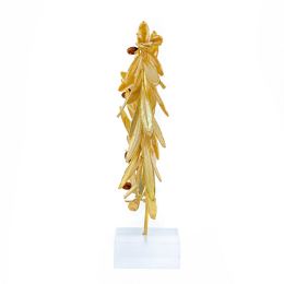 Olive Wreath - Real Natural Plant & Olives - Handmade 24 Karat Gold Plated on Plexiglass - Decor Ornament - Small 18cm (7")