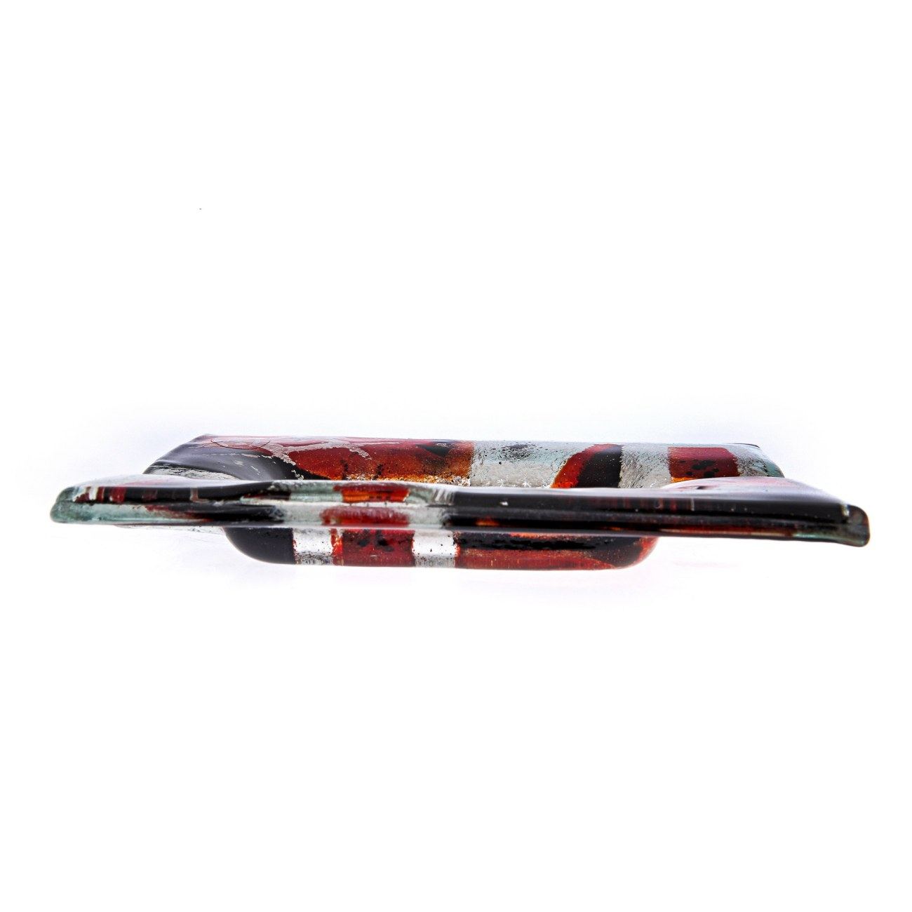 Puzzle Fused Glass Handmade Rectangular Ashtray Decorative Smoking Accessory